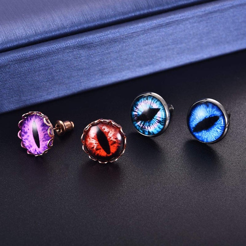 DROLE 100Pcs 12mm Assorted Eye Covered Cabochons Flatback Cabs Animal Doll Evil Eye Cabochon for DIY Crafts Jewelry Making - Image 4